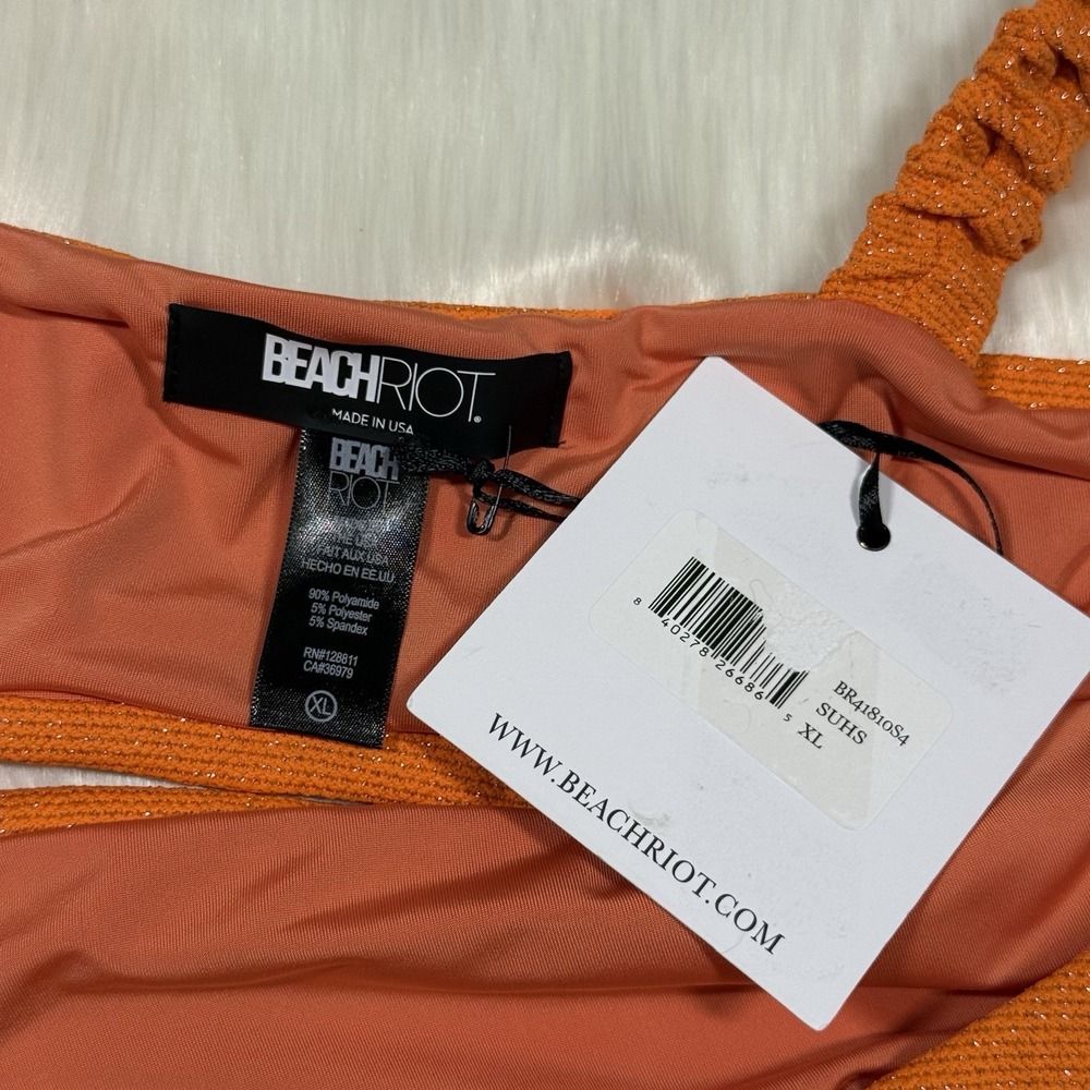 Beach Riot Size XL Orange Haze Phoebe Bikini Bottom & Effie Top 2 Piece‎ Swim - Picture 6 of 11